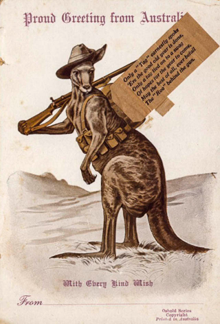 Illustration for article titled Australia took kangaroos as mascots to World War I